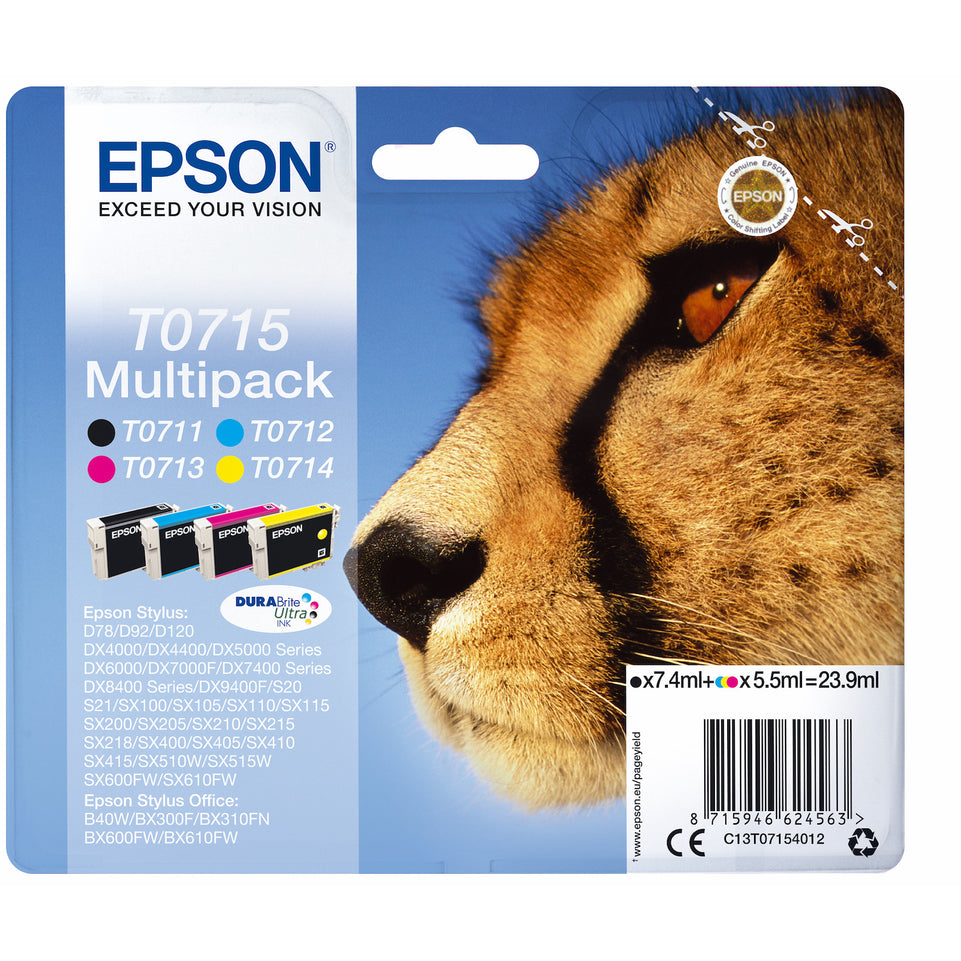 EPSON CART.INK-JET MULTICOLOR GHEPARDO SEC.BLISTER T0715Attaccalaspina