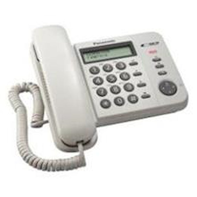 PANASONIC TELEFONO C/FILO LCD ANALOG. IDENTIF.CHIAMATE WHITEAttaccalaspina