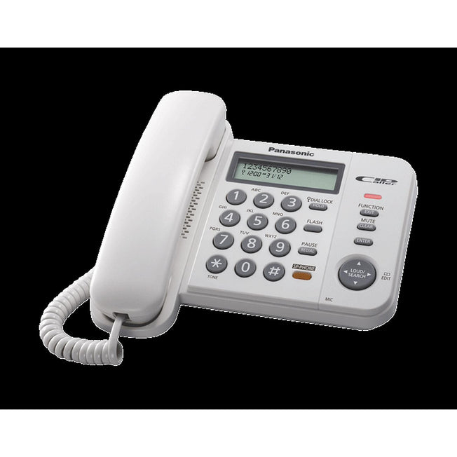 PANASONIC TELEFONO C/FILO LCD ANALOG. IDENTIF.CHIAMATE WHITEAttaccalaspina
