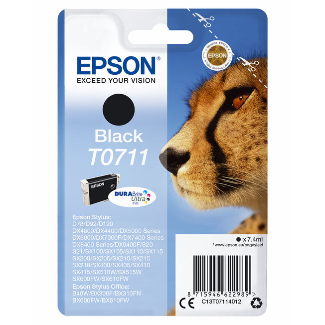 EPSON CART.INK-JET NERO GHEPARDO SECURITY BLISTER T0711Attaccalaspina