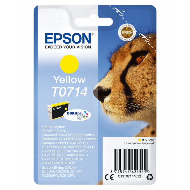 EPSON CART.INK-JET GIALLO GHEPARDO SECUR.BLISTER T0714Attaccalaspina
