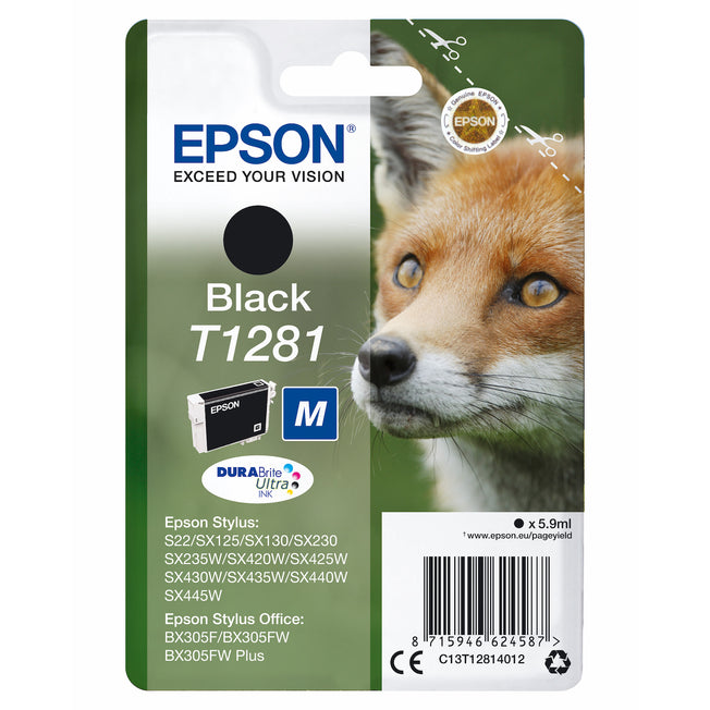 EPSON CART.INK-JET NERO VOLPE TG.M SECUR.BLISTER T1281Attaccalaspina