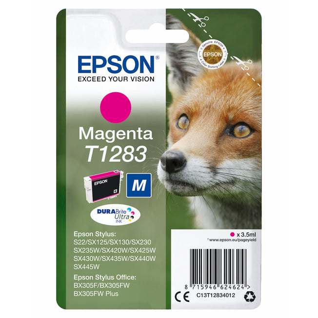EPSON CART.INK-JET MAGENTA VOLPE TG.M SEC.BLISTER T1283Attaccalaspina