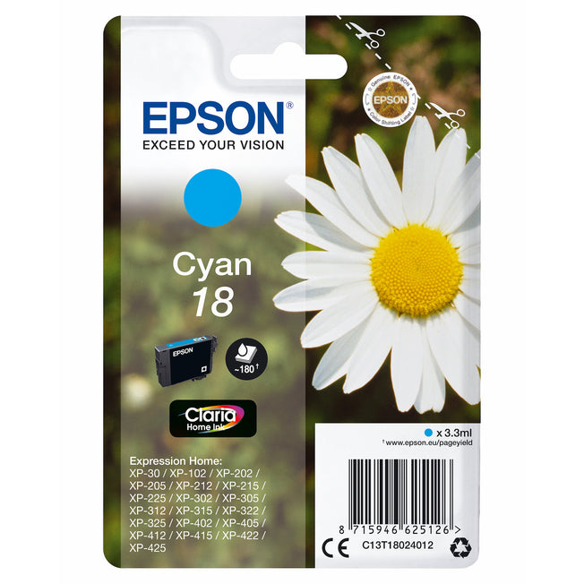 EPSON CART.INKJET CIANO XP MARGHERITA BLISTER T1802Attaccalaspina