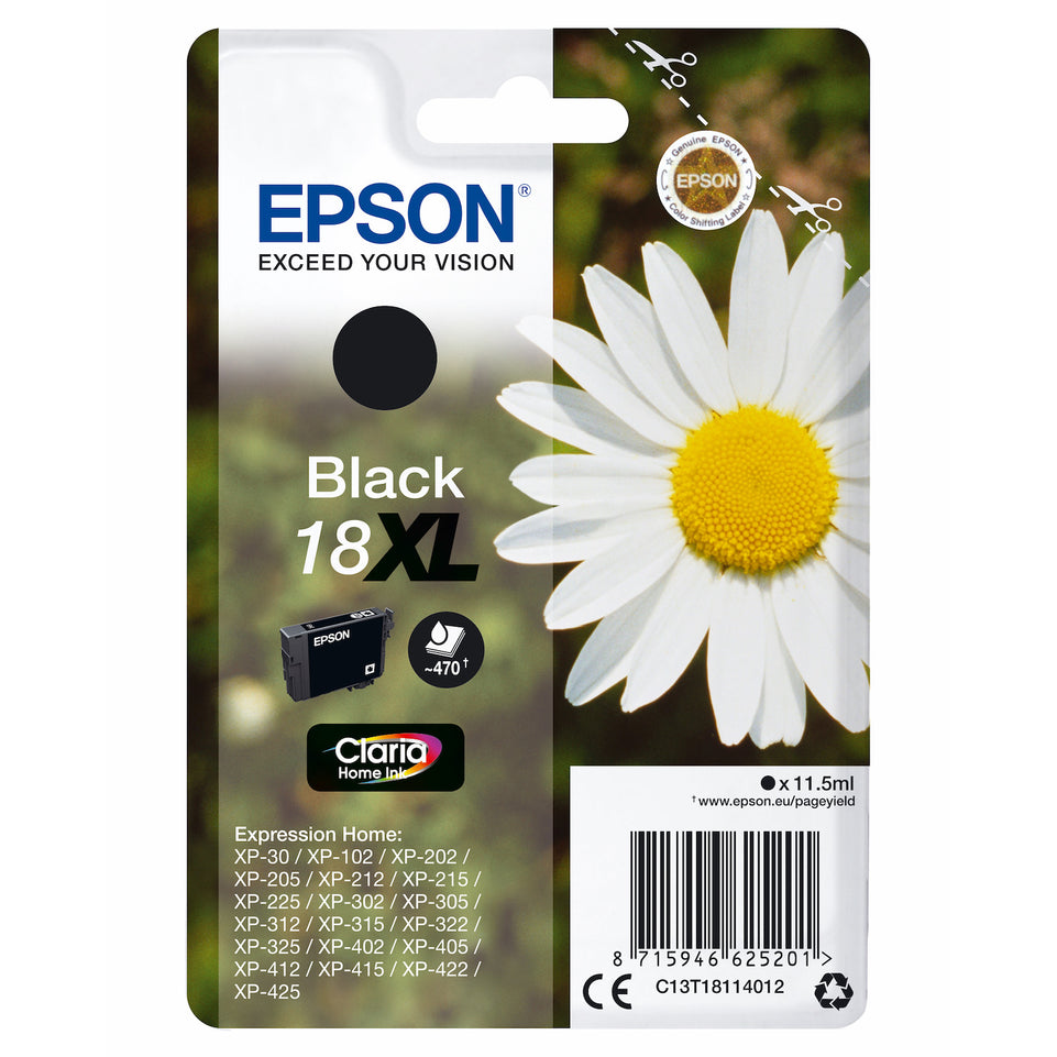EPSON CART.INKJET NERO XL MARGHERITA 18 BLISTER T1811Attaccalaspina
