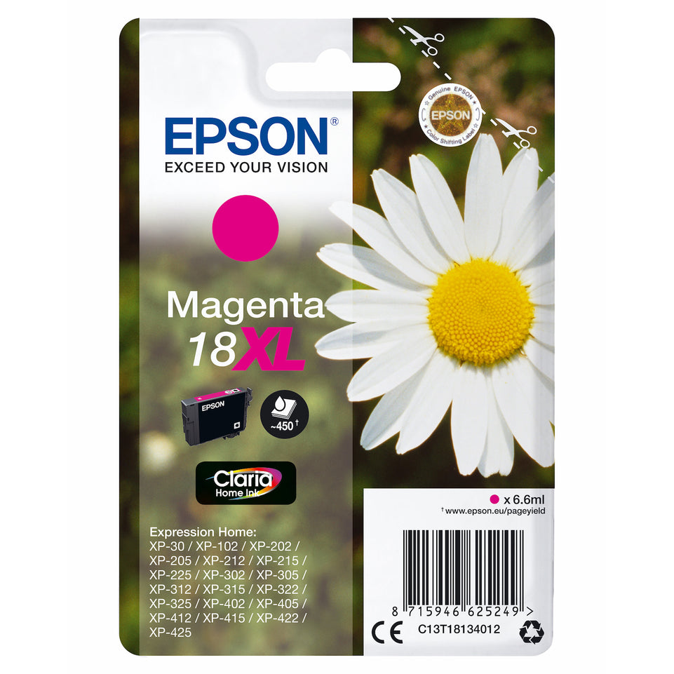 EPSON CART.INKJET MAGENTA XL MARGHERITA 18 BLISTER T1813Attaccalaspina