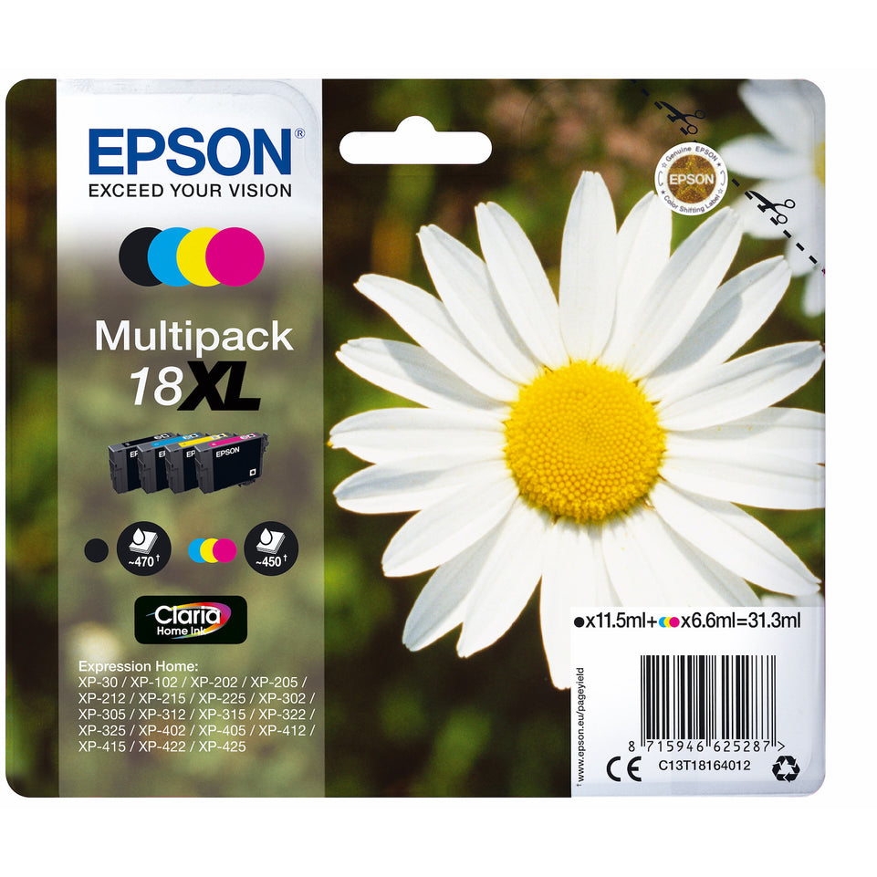 EPSON CART.INKJET MT.PACK 4COL XL MARGHERITA BLIST.T1816Attaccalaspina