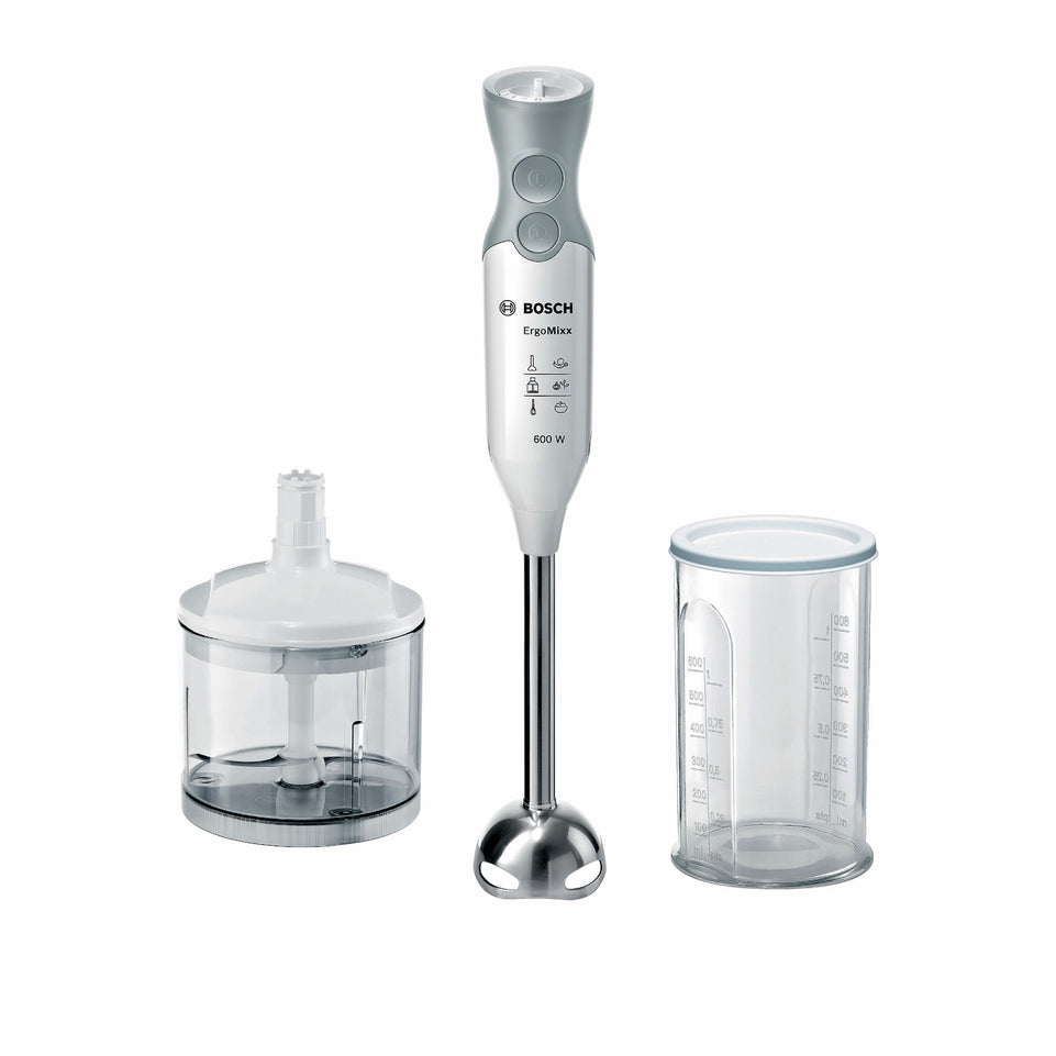 BOSCH FRULL.IMMERS. 600W+ACC. GAMBO INOX BIANCO/GRIGIAttaccalaspina