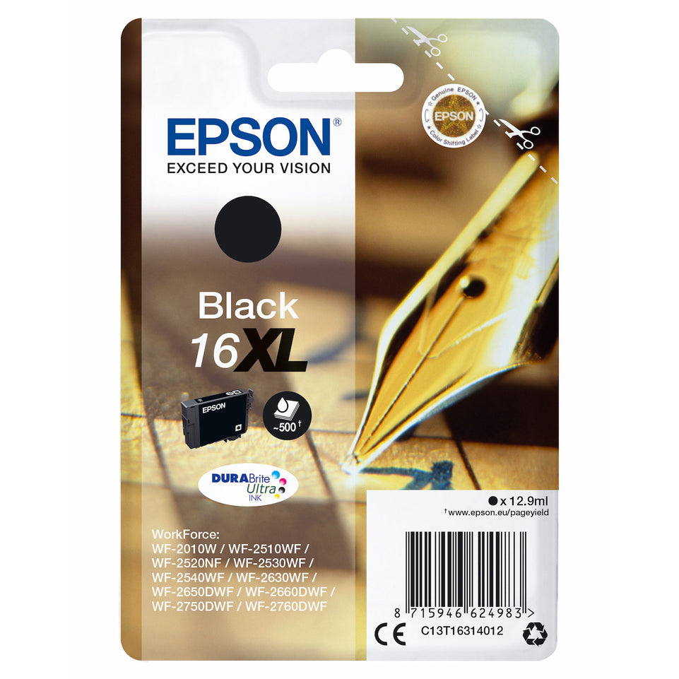 EPSON CART.INK-JET NERO 16XL PENNA E CRUCIVERBA T1631Attaccalaspina