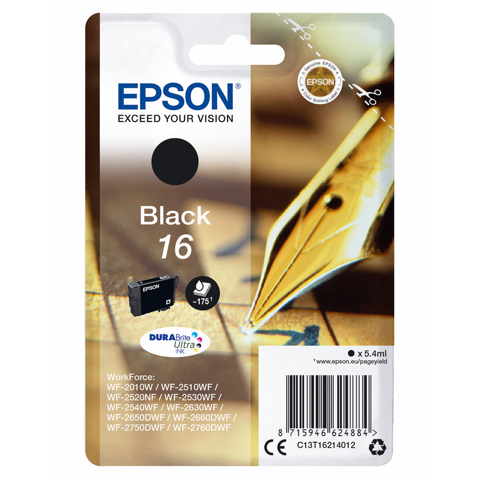 EPSON CART.INK-JET PENNA E CRUCIVERBA 16 NERO T1621Attaccalaspina