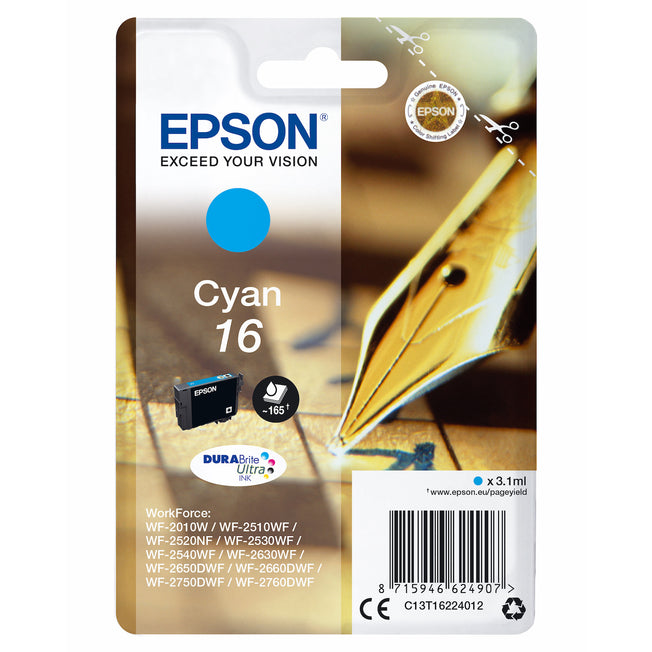 EPSON CART.INK-JET PENNA E CRUCIVERBA 16 CIANO T1622Attaccalaspina