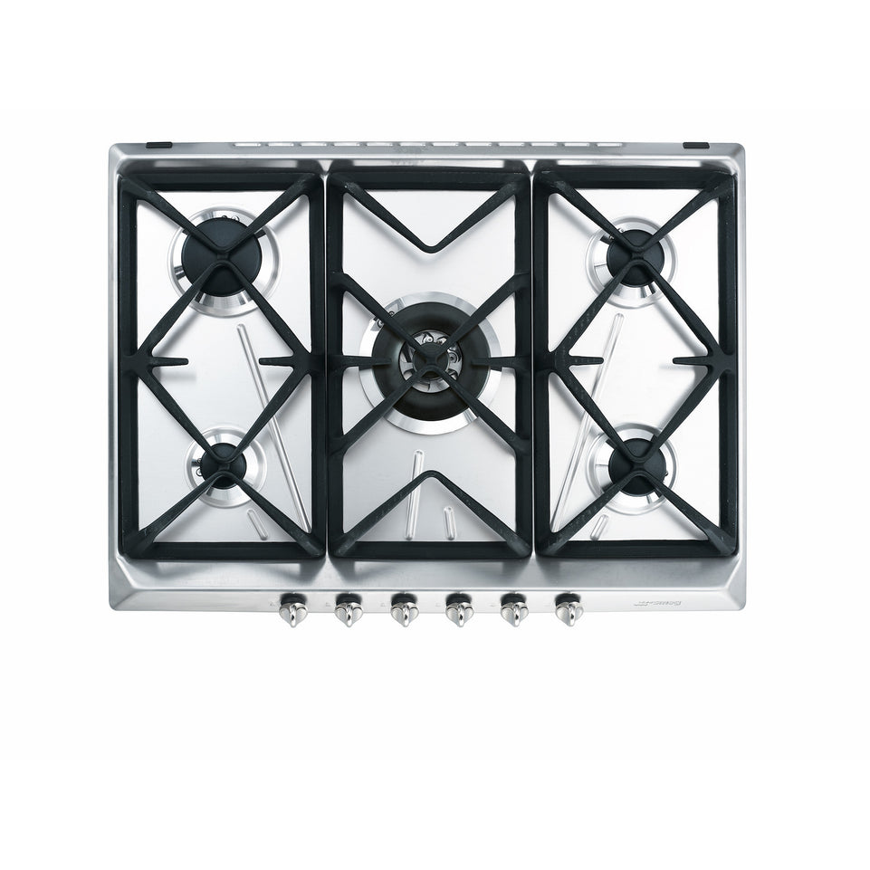 SMEG P.COTT. 70CM INOX 4/F + 1TC GRIGLIE GHISAAttaccalaspina