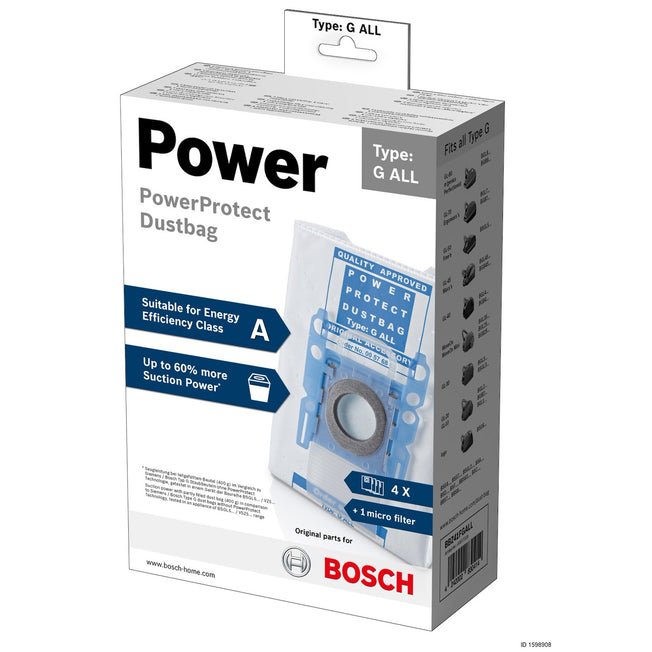 BOSCH CONFEZIONE 4SACCHETTI PER ASPIR.TRAINO ECODESIGNAttaccalaspina