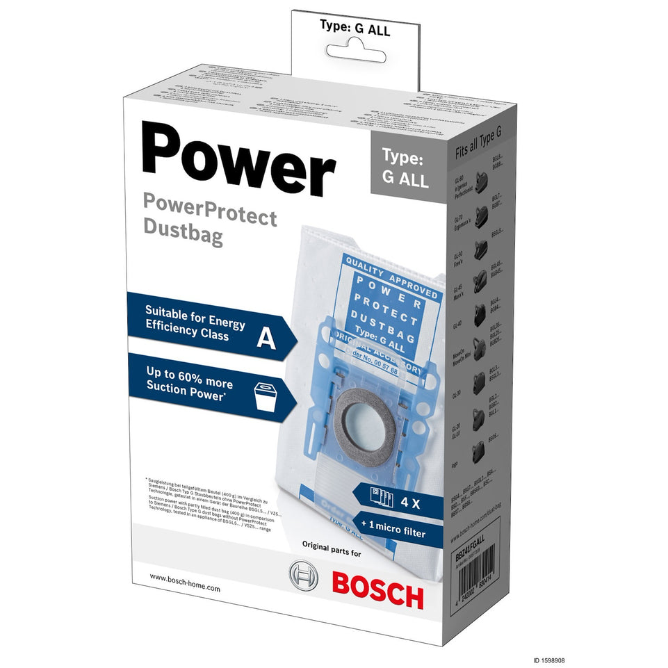 BOSCH CONFEZIONE 4SACCHETTI PER ASPIR.TRAINO ECODESIGNAttaccalaspina