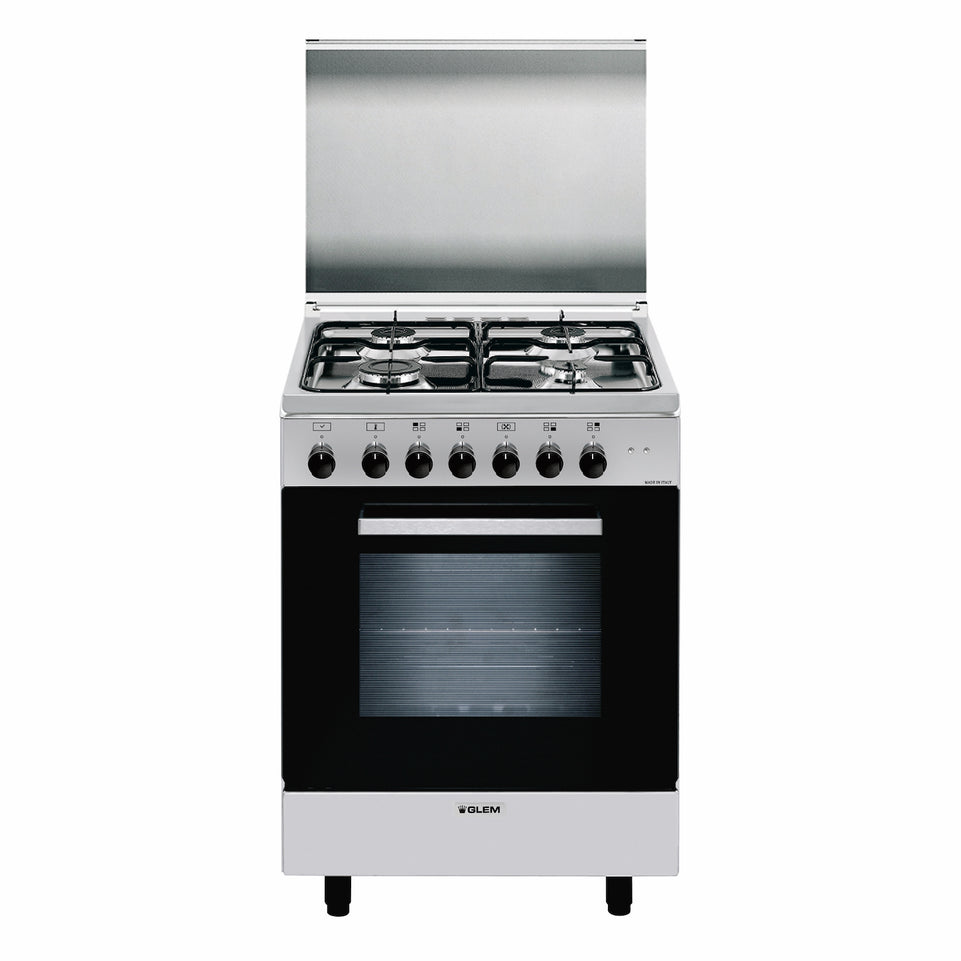 GLEM CUCINA 60CM 4F/GAS F.ELETT.MULTI6 CL.A INOXAttaccalaspina