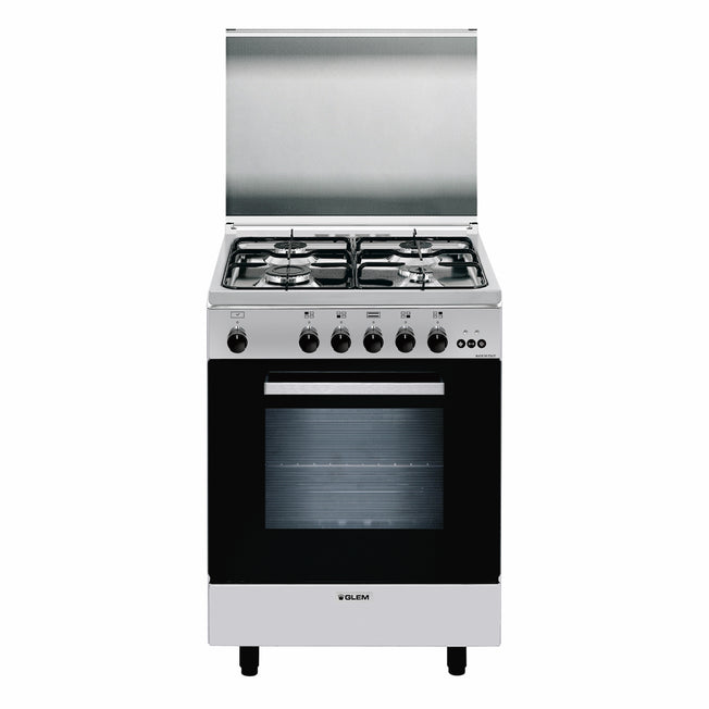 GLEM CUCINA 60CM 4F/GAS F.GAS VENTIL. 60LT CL.A INOXAttaccalaspina