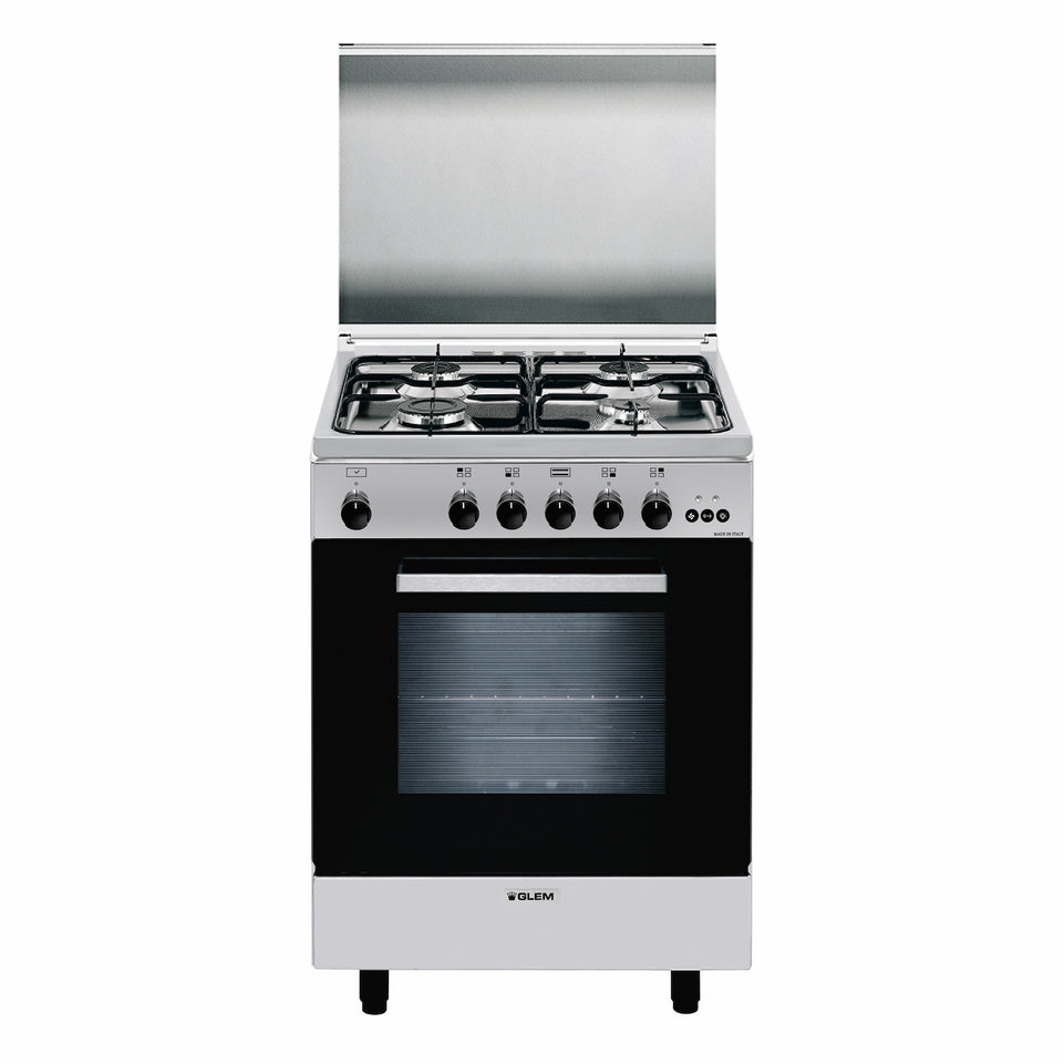 GLEM CUCINA 60CM 4F/GAS F.GAS VENTIL. 60LT CL.A INOXAttaccalaspina