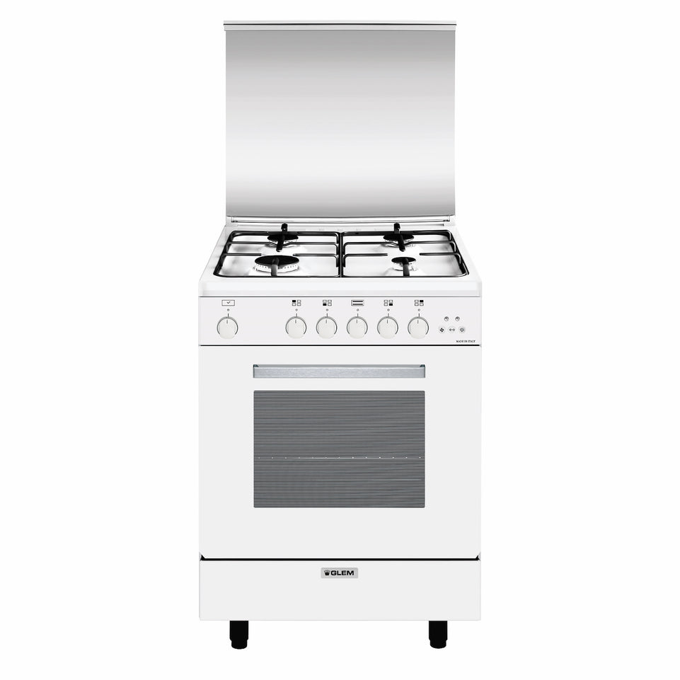 GLEM CUCINA 60CM 4F/GAS F.GAS VENTILATO MULTICHEF BIANCAttaccalaspina
