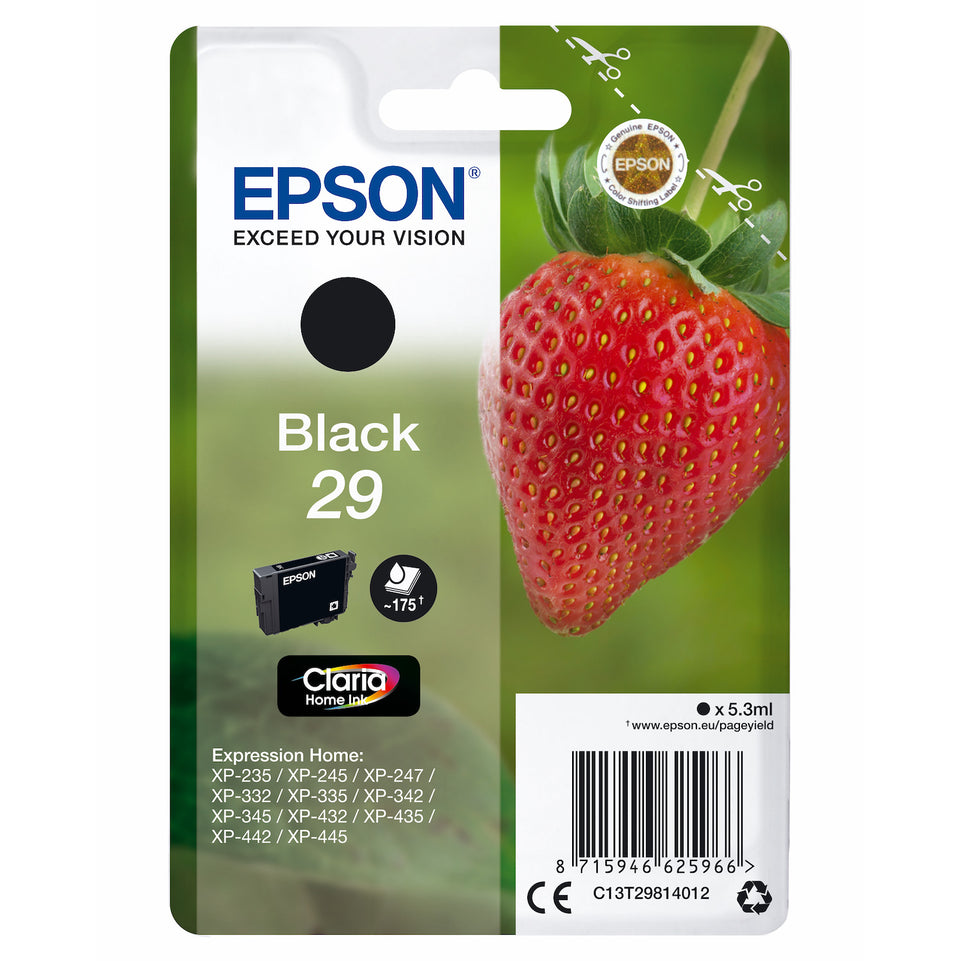 EPSON CART.INK-JET SERIE FRAGOLA NERO CLARIA 180PG T2981Attaccalaspina