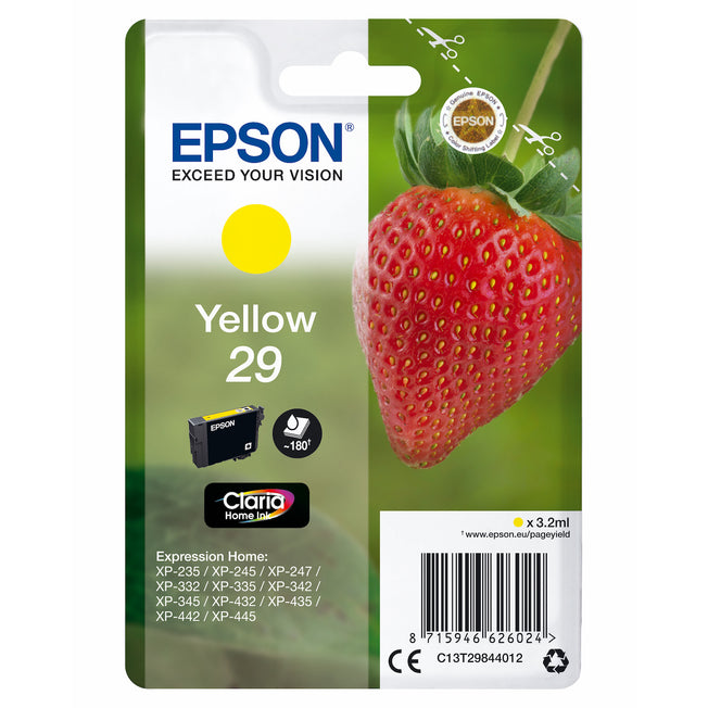 EPSON CART.INK-JET SERIE FRAGOLA GIALL.CLARIA 180P.T2984Attaccalaspina