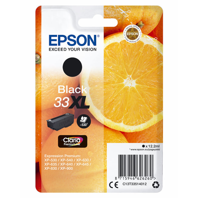 EPSON CART.INK-JET SER.ARANCIA XL NERO PREM.530PAG T3351Attaccalaspina