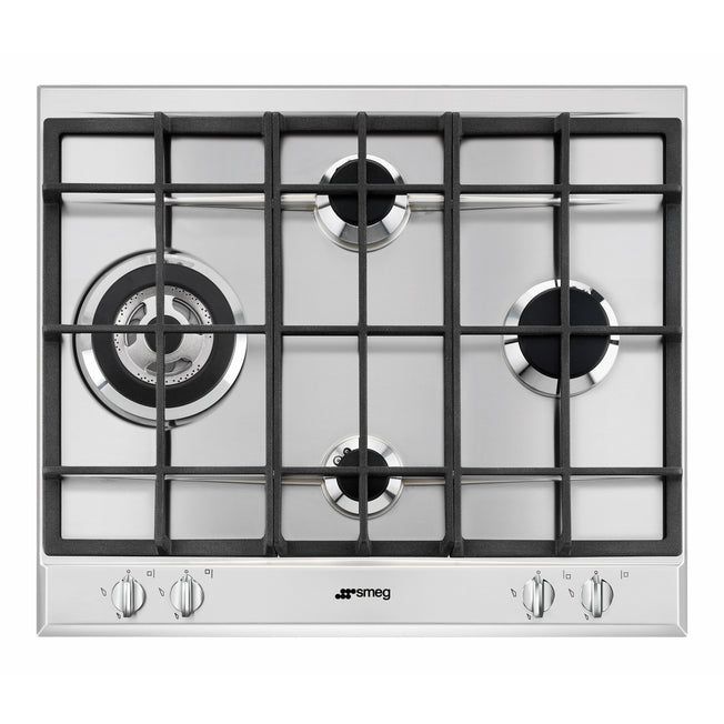 SMEG P.COTT.GAS 60CM 3F+1TRIPLA CORONA G.GHISA INOXAttaccalaspina