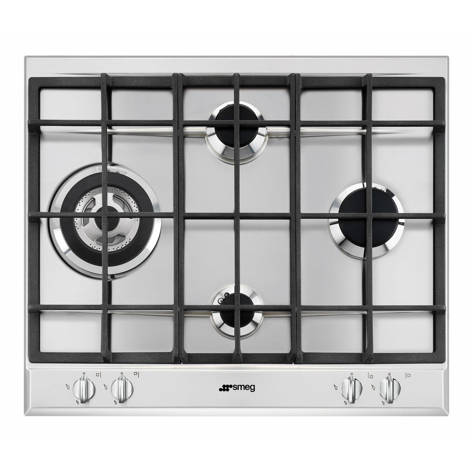 SMEG P.COTT.GAS 60CM 3F+1TRIPLA CORONA G.GHISA INOXAttaccalaspina