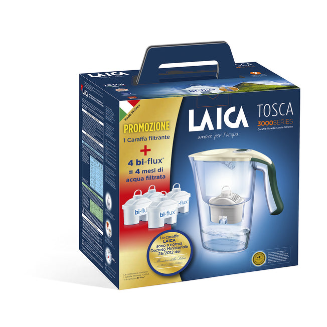 LAICA CARAFFA FILTRANTE TOSCA VERDE + 4FILTRI BI FLUXAttaccalaspina