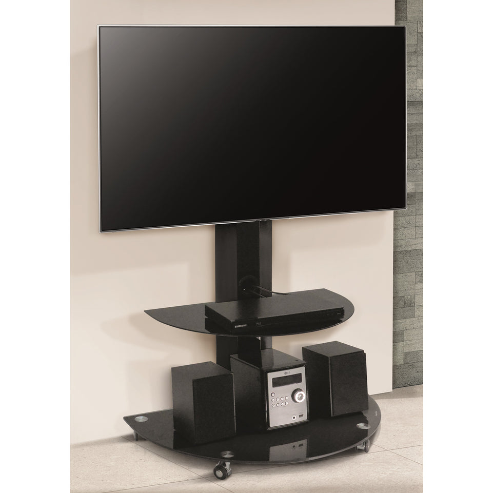 MUNARI MOBILE TV COLONNA 55" C/BASE+RIP.VETRO TEMP. NEROAttaccalaspina