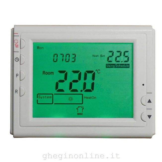 BRAVO CRONOTERMOSTATO DIG.3.8"WLSS PR.SETTIMANALE BIANCO Attaccalaspina