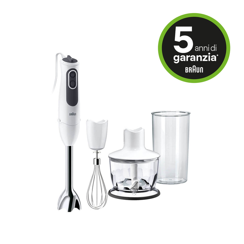 BRAUN MINIPIMER 750W 0.6LT 11VEL. MULTIQUICK INOX BIANCOAttaccalaspina