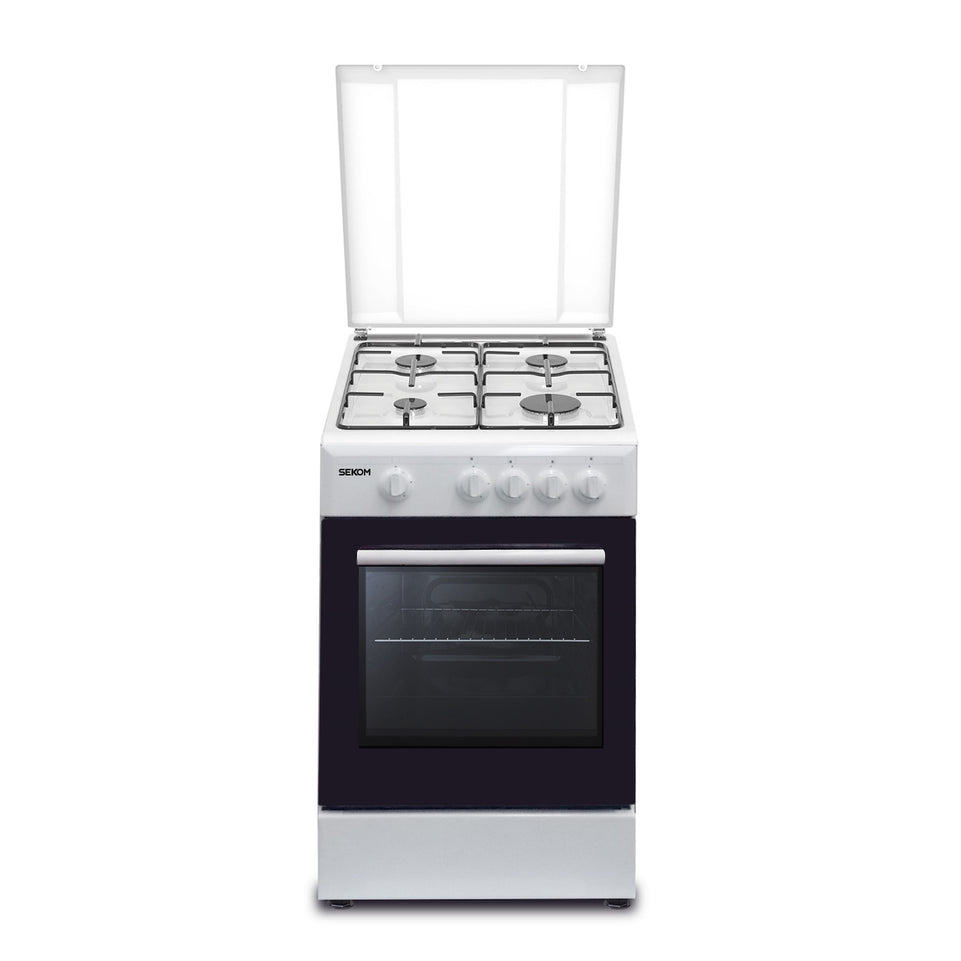 SEKOM CUCINA 50CM 4F/GAS F.GAS COP.SMALTATO BIANCOAttaccalaspina