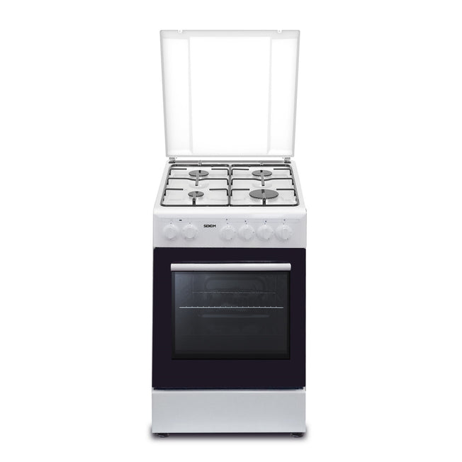 SEKOM CUCINA 50CM 4F/GAS F.ELETT.CL.A COP.SMALT. BIANCOAttaccalaspina