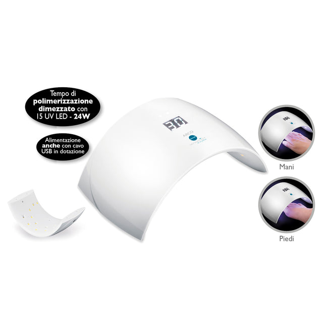 MACOM LAMPADA UV 24W X GEL SEMIPERMANENTE UNGHIE BIANCOAttaccalaspina