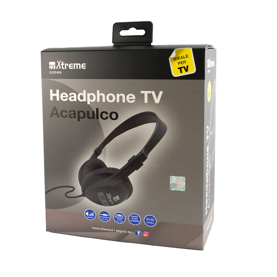 XTREME CUFFIA STEREO C/CAVO 9MT NEROAttaccalaspina