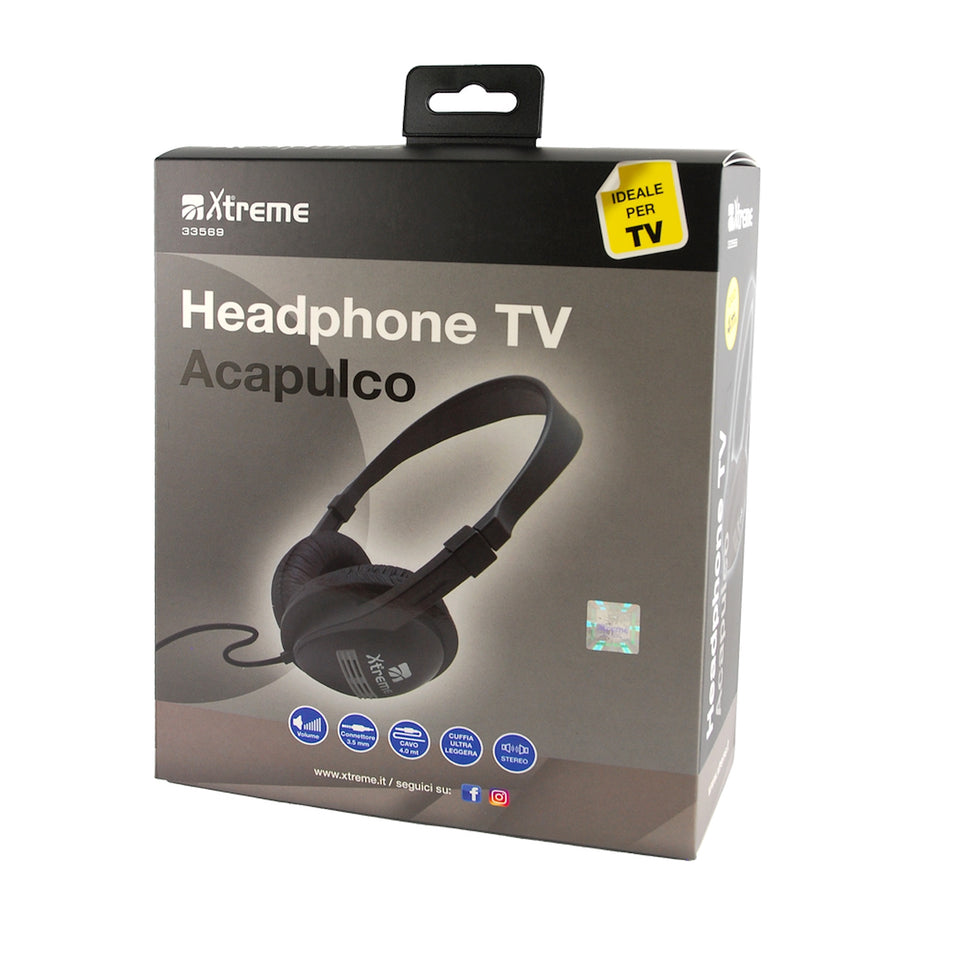 XTREME CUFFIA STEREO C/CAVO 4MT NEROAttaccalaspina