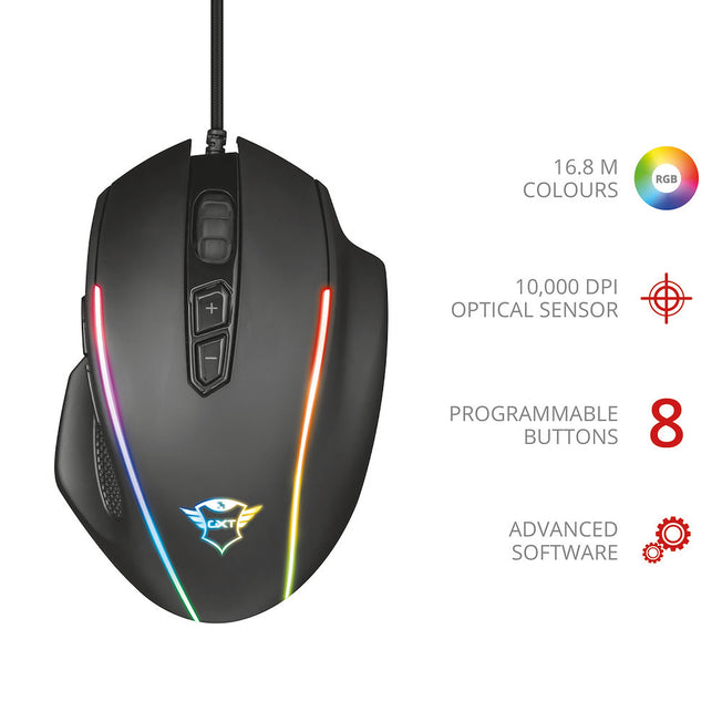 TRUST MOUSE GAMING C/CAVO GXT165 CELOX NEROAttaccalaspina