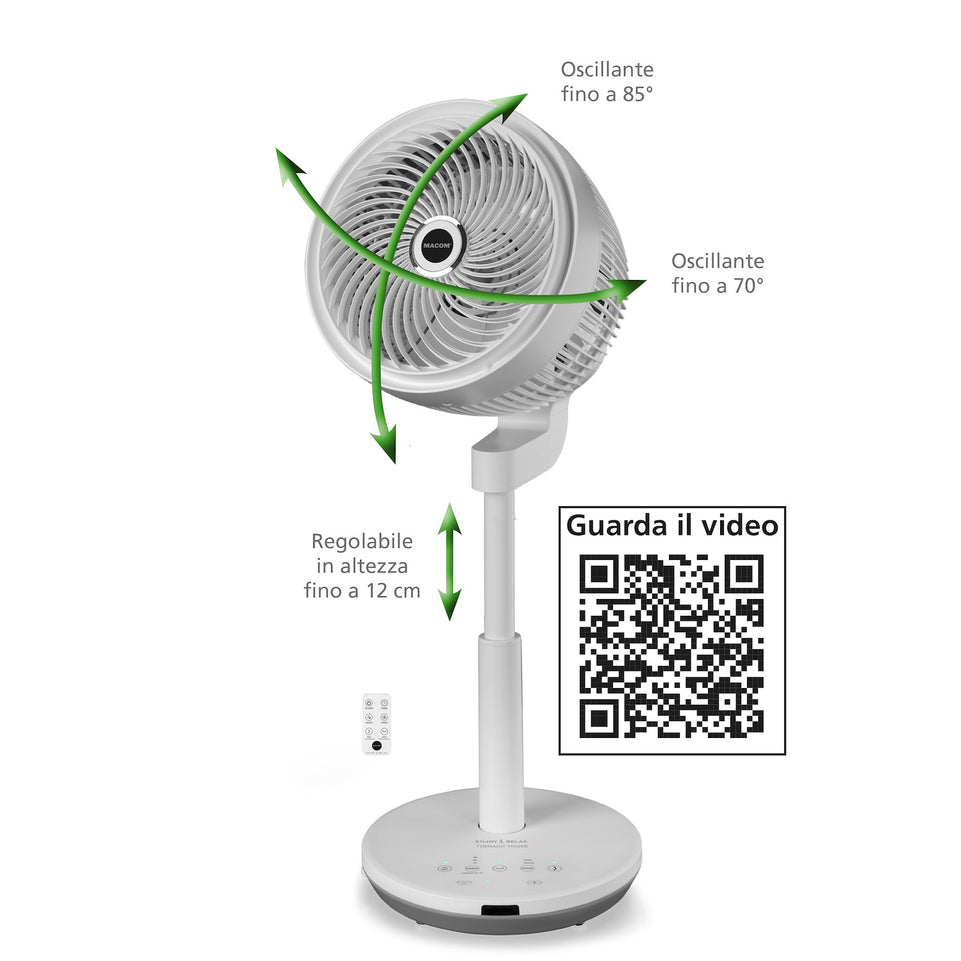 MACOM VENT.TORRE 4VEL TIMER OSCILLANTE C/TELEC. BIANCOAttaccalaspina