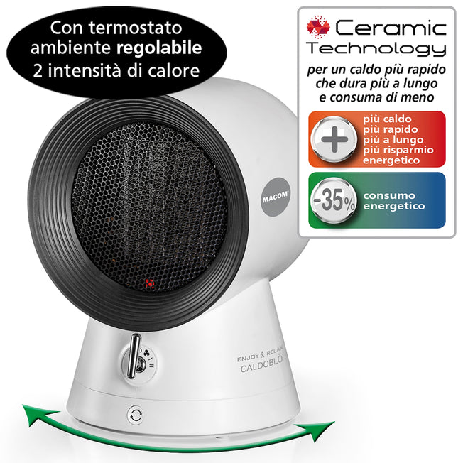 MACOM TERMOVENTILATORE CERAMICO OSCILLANTE CALDOBLOAttaccalaspina