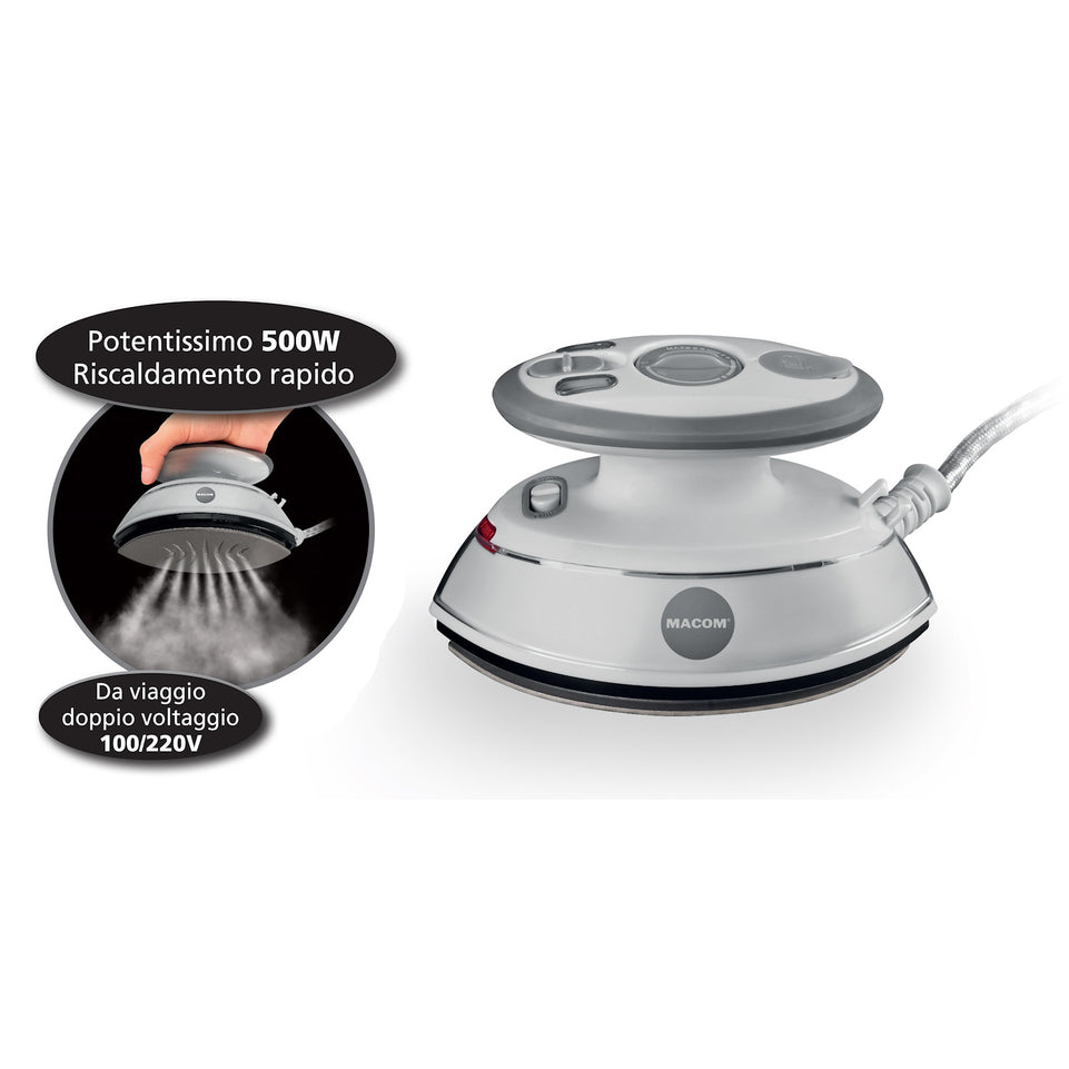 MACOM FERRO VAPORE 500W PIAST.STEAM IRON BIANCO/GRIGIOAttaccalaspina