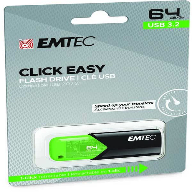 EMTEC PEN DRIVE 64GB USB3.2 CLICK&EASY VERDEAttaccalaspina