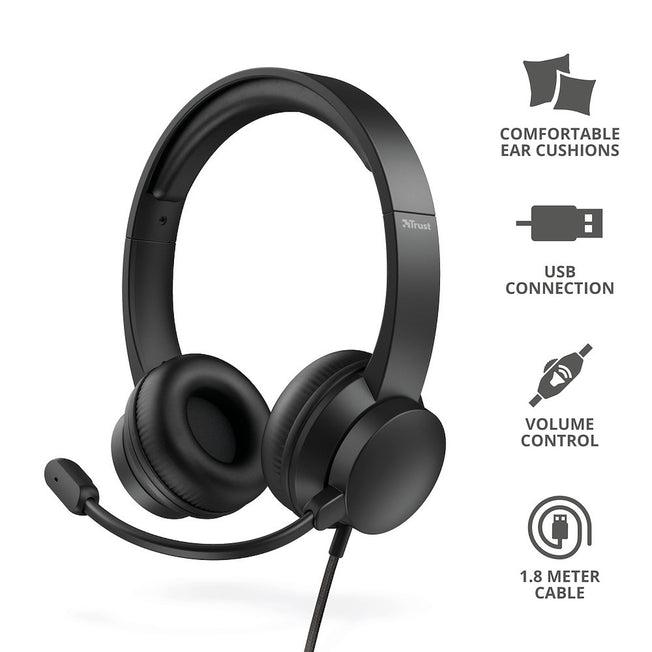 TRUST CUFFIA HEADSET USB RYDOAttaccalaspina