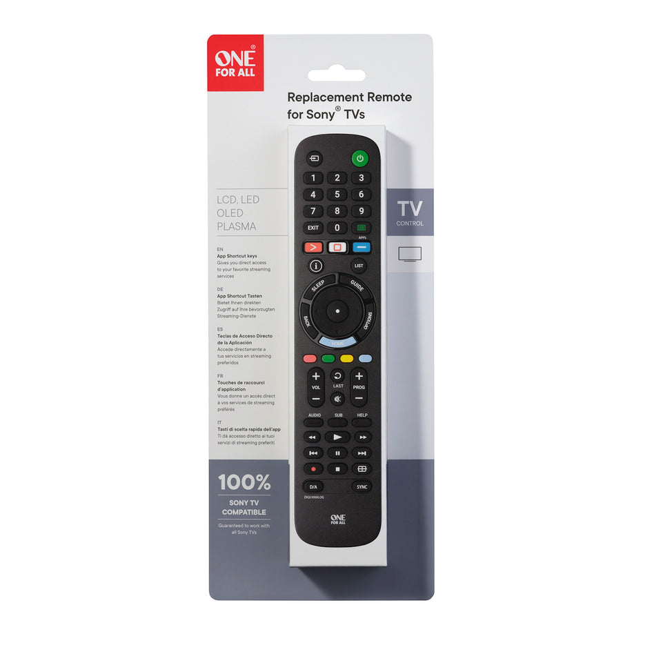 ONE FOR ALL TELECOMANDO RICAMBIO PER TV SONYAttaccalaspina