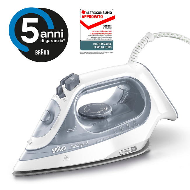 BRAUN FERRO VAPORE 2400W 270ML PIAST.CERAMICA GRIGIOAttaccalaspina