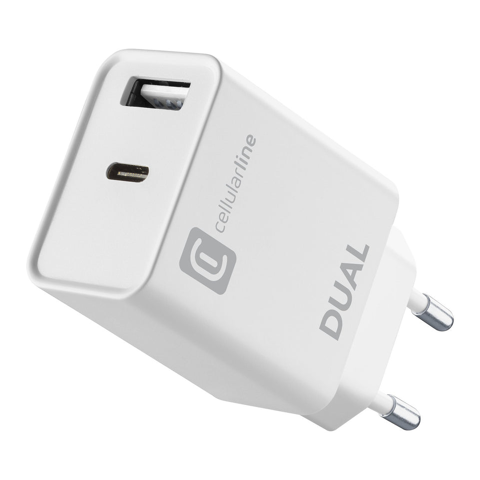 CELLULAR LINE CARICABATT.RETE 20W USB-C BIANCOAttaccalaspina