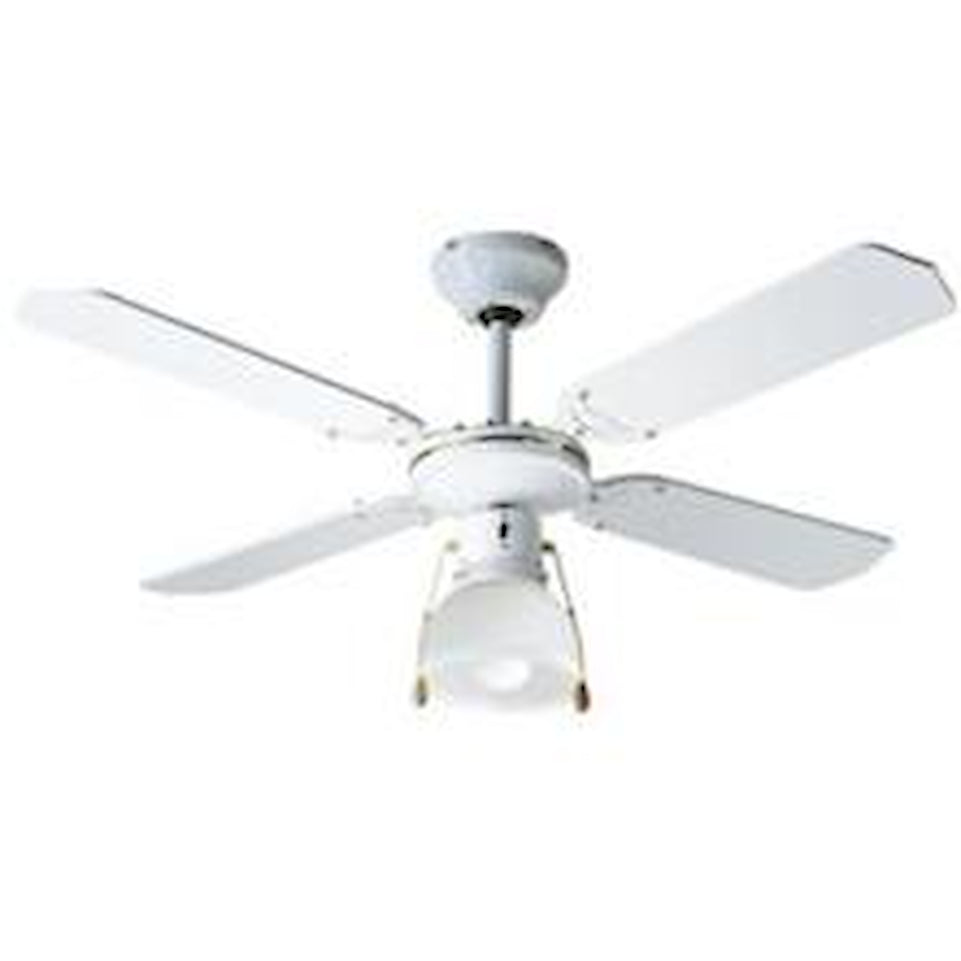 PERENZ VENT. SOFFITTO 105CM 4PALE 1LUCE BIANCOAttaccalaspina