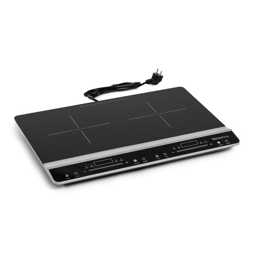 MELCHIONI FAMILY FORNELLO INDUZ. 2PIASTRE 3100W VETRO NERO TSUNAMI2Attaccalaspina