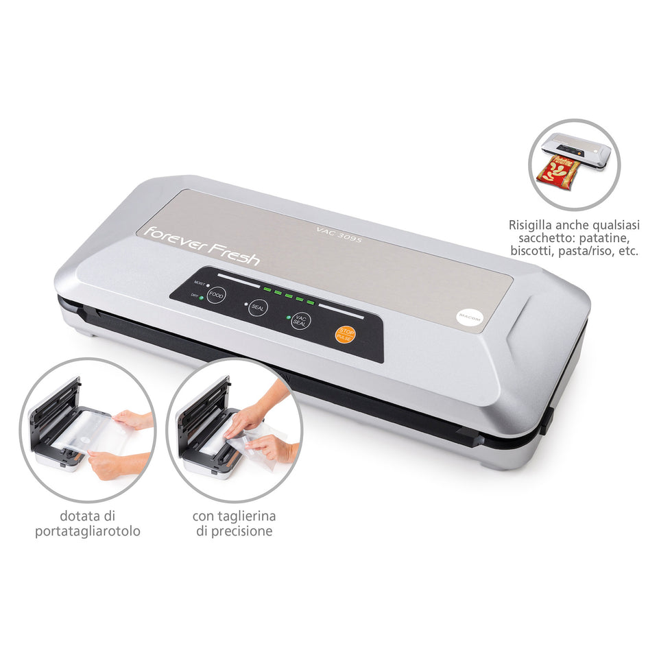 MACOM MACCH.SOTTOVUOTO 110W SILVER/NEROAttaccalaspina