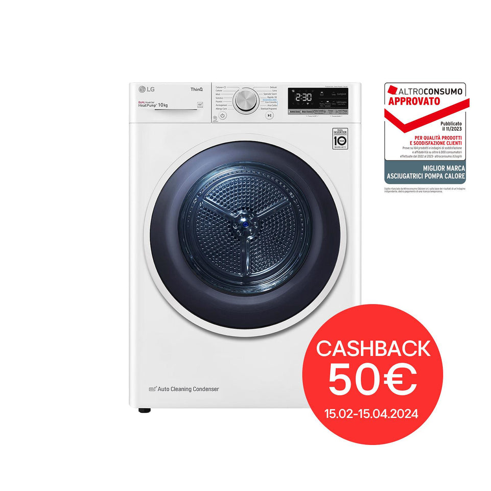 LG ASCIUG.C/FRONT 10KG CL.A+++ INV. WIFI ECOHYBRIDAttaccalaspina