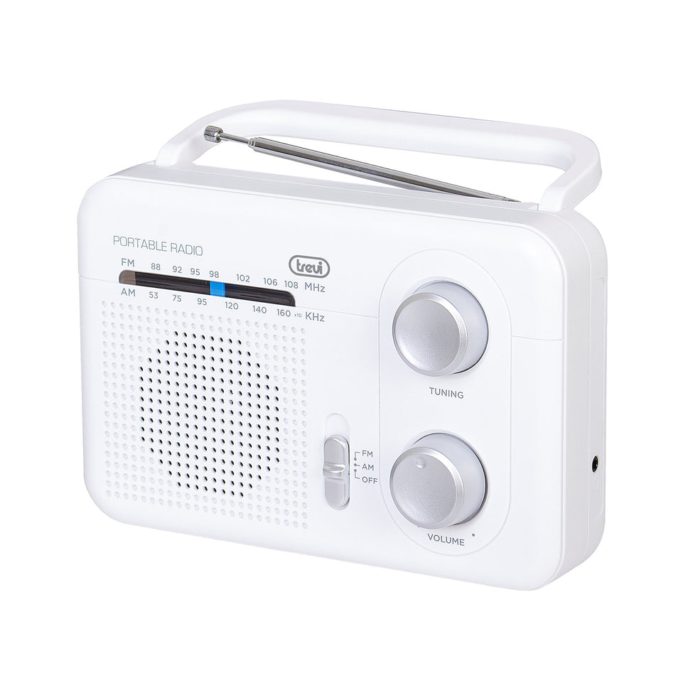 TREVI RADIO PORTATILE 5W 2BANDE AM/FM RA 7F64 BIANCOAttaccalaspina